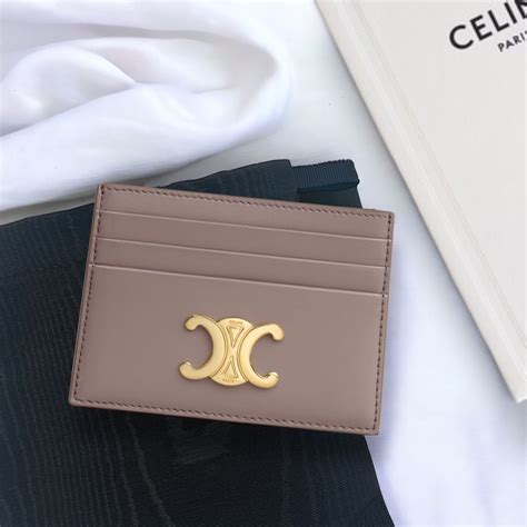 celine triomphe leather wallet|celine triomphe card holder.